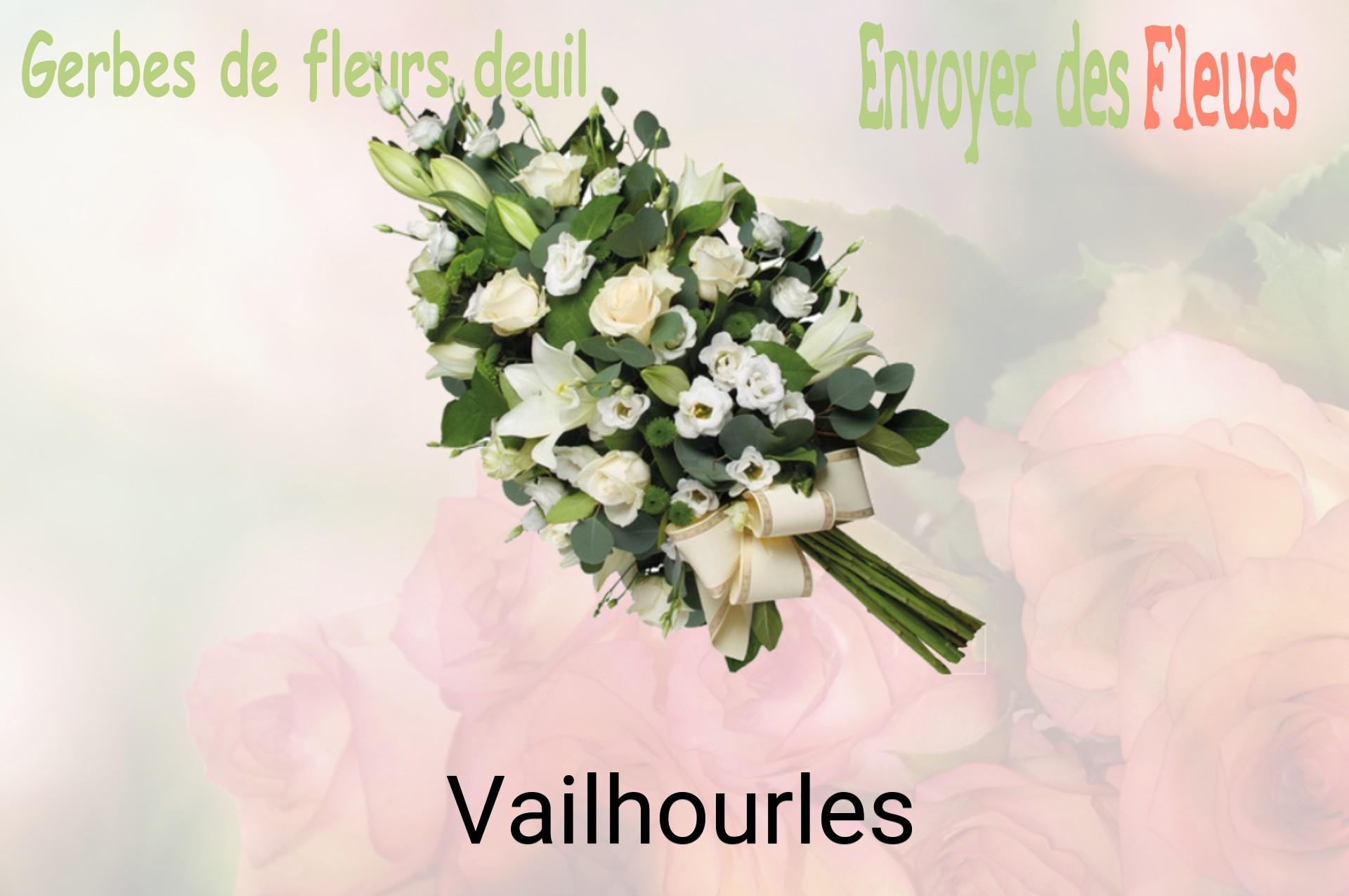 Gerbe de fleurs de deuil livrée à Vailhourles